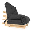Sofa Cama Solteiro Futon Dobrável - Madeira Natural Acquablock Chumbo