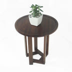 Mesa Lateral Design Redonda Madeira Nobre Imbuia