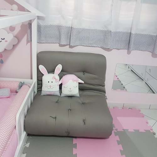 Futon Sofá Cama Solteiro Quarto Montessori ano - Cama Babá
