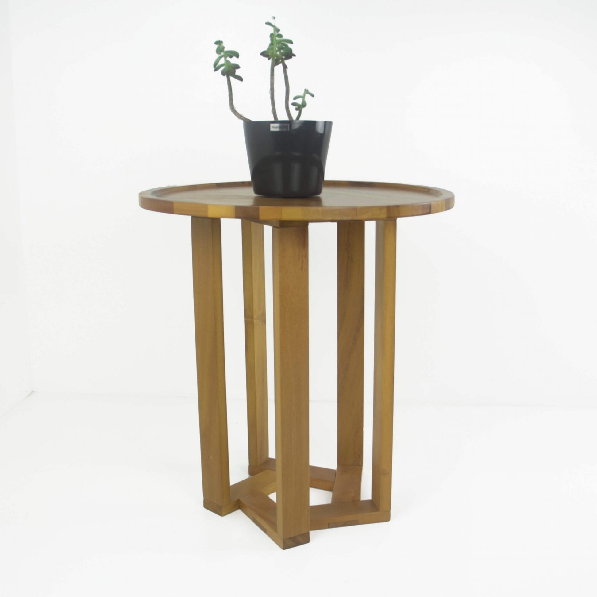 Mesa Lateral Design Redonda Madeira Nobre