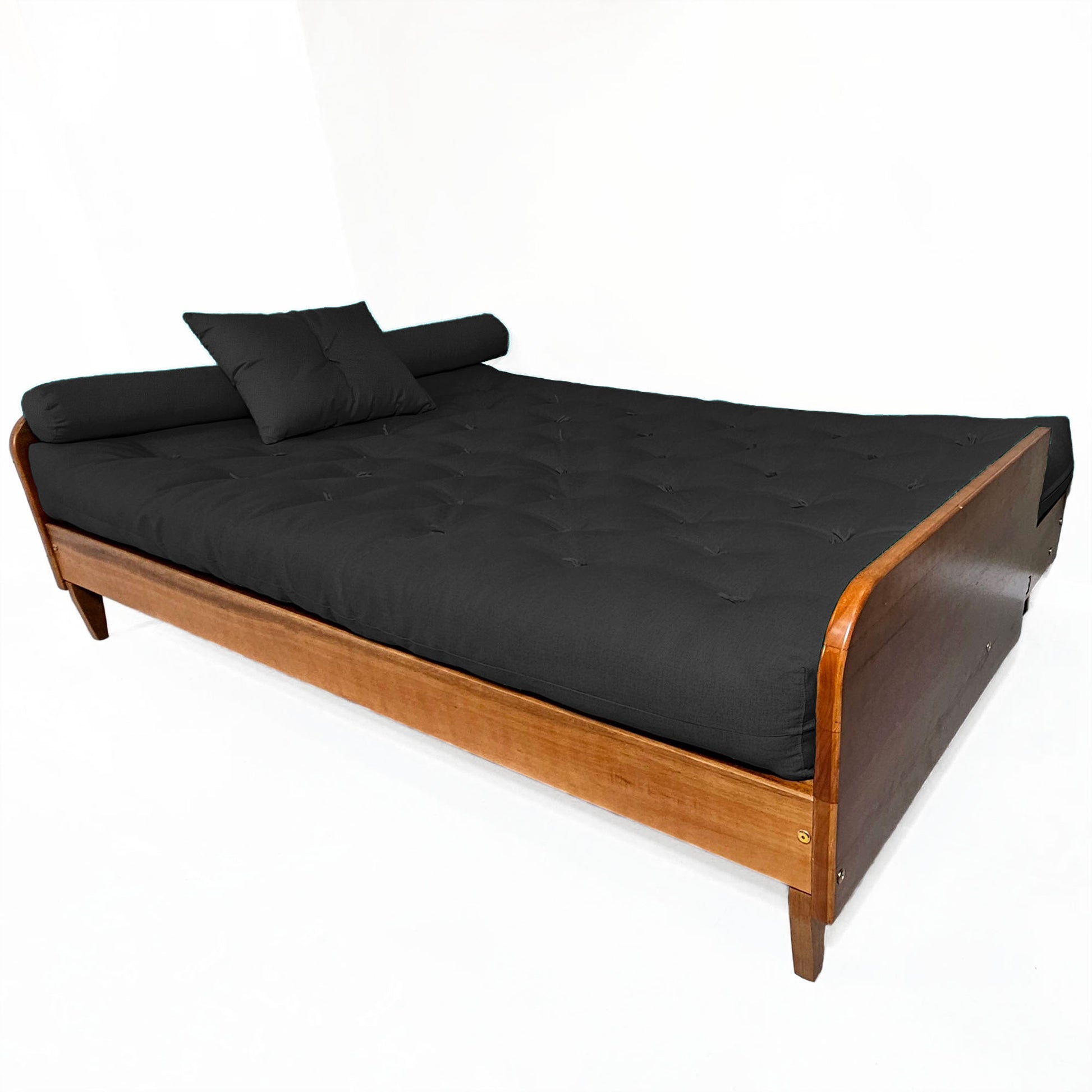 Sofá Cama Paris II Sarja em Madeira Maciça Cor Natural - Preto