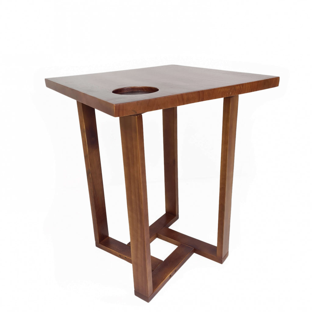 Mesa Lateral Design Quadrada Madeira Pinus Imbuia