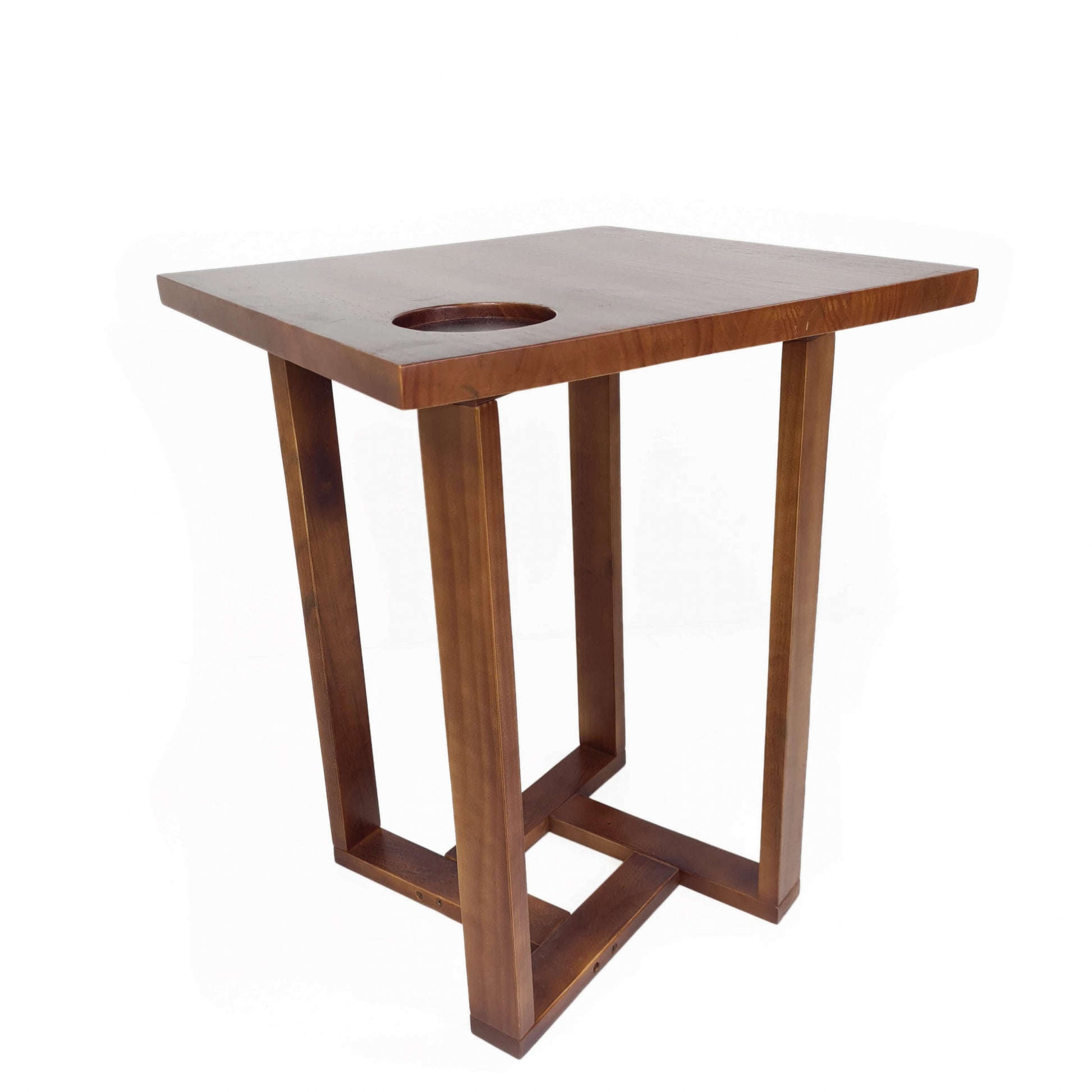 Mesa Lateral Design Quadrada Madeira Pinus Imbuia