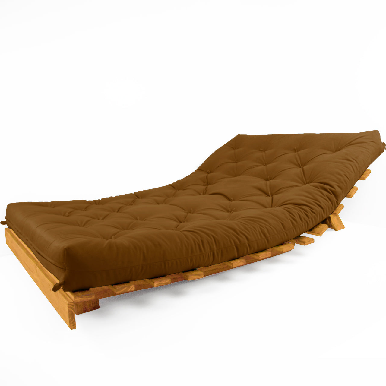 Sofá Cama Casal Futon Tokio D33 Madeira Maciça Cor Mel - Caramelo