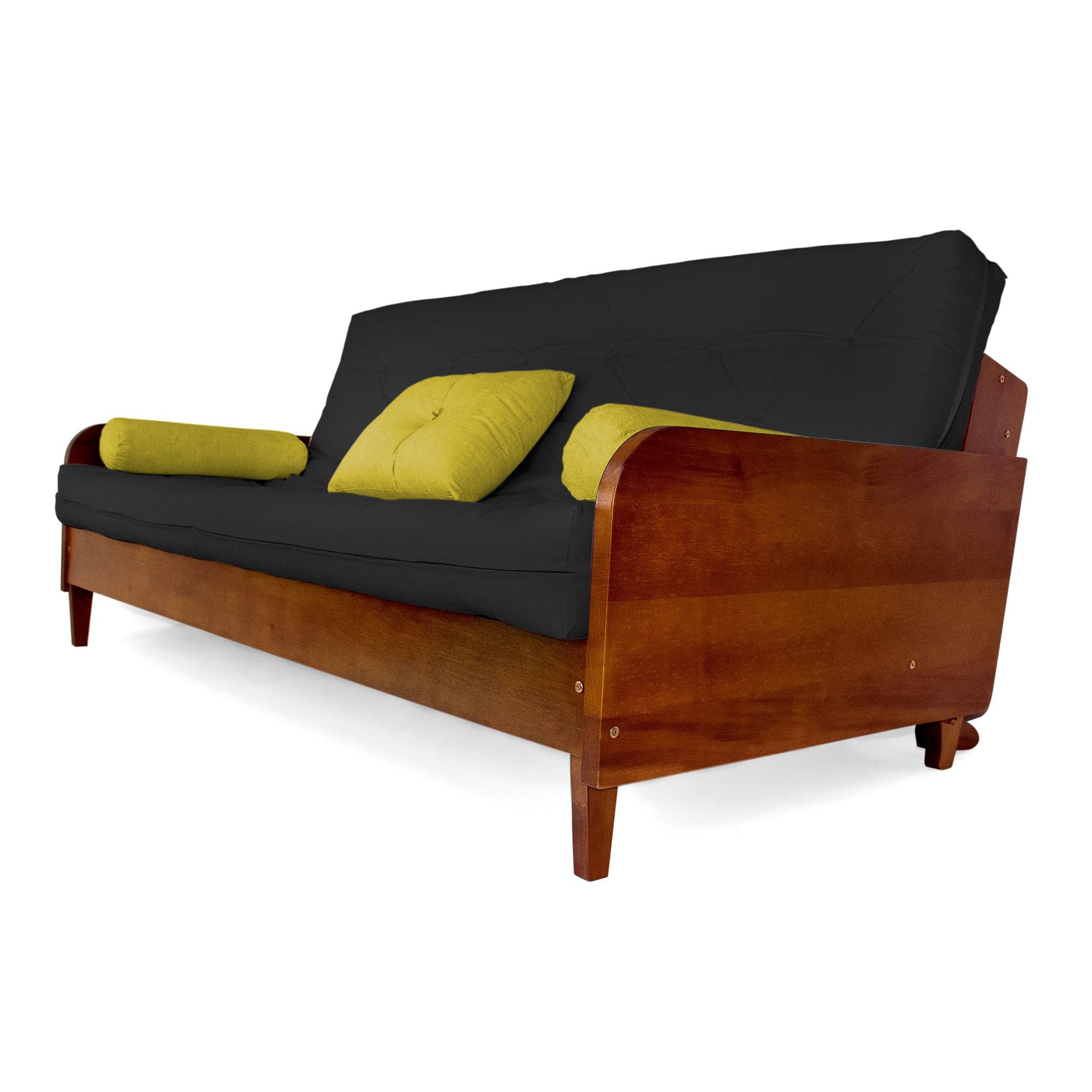 Sofá Cama Paris Acquablock Madeira Nobre Imbuia - Preto