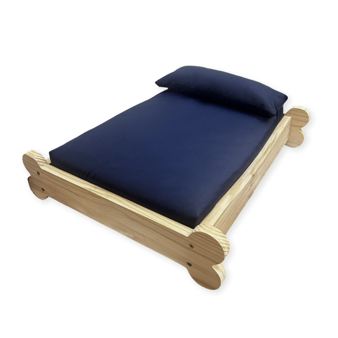 Cama Caminha Pet Impermeável Madeira Maciça - Azul Royal