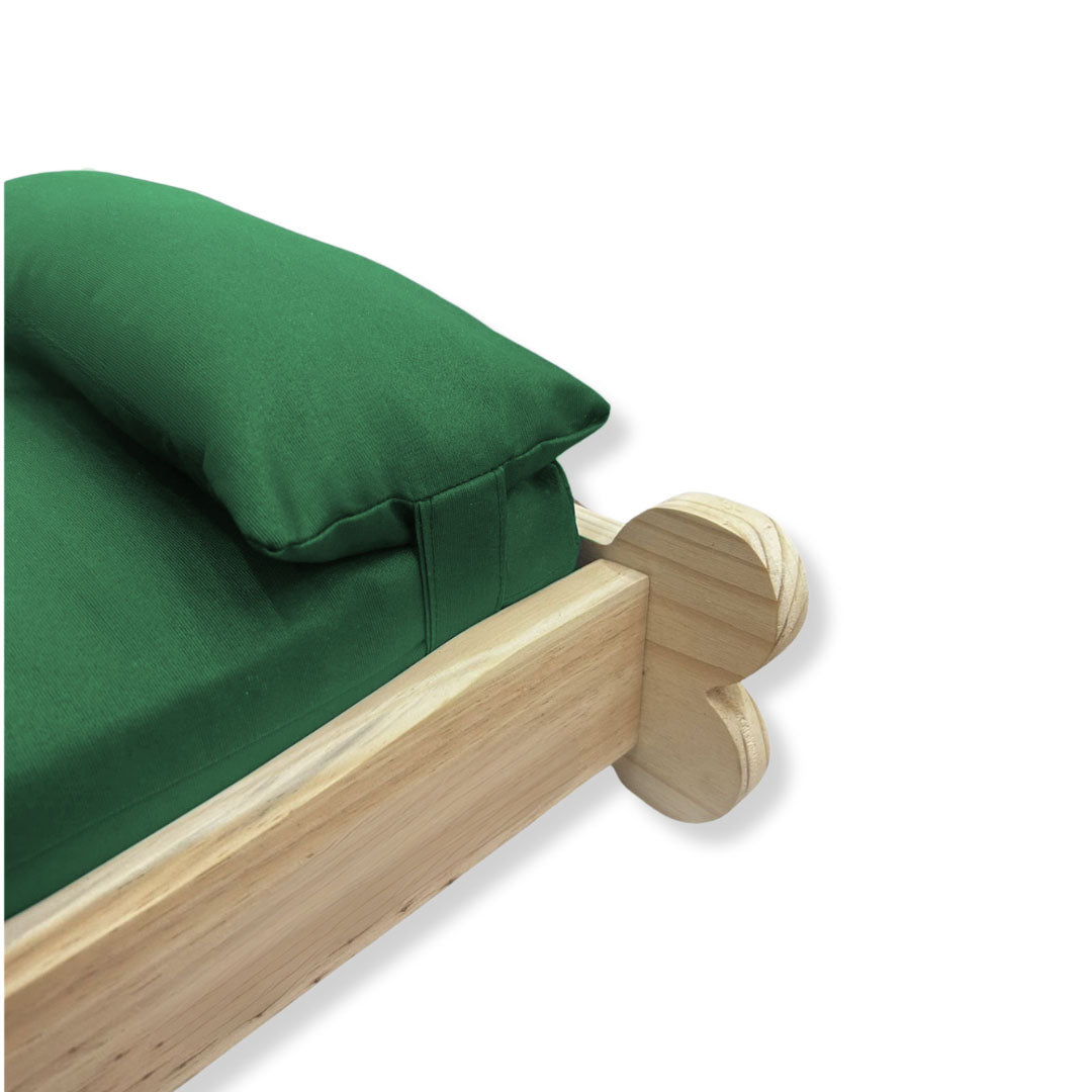 Cama Caminha Pet Impermeável Madeira Maciça - Verde Oliva