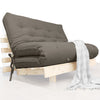 Sofá Cama Casal Futon Tokio D33 Madeira Pinus Natural - Cinza