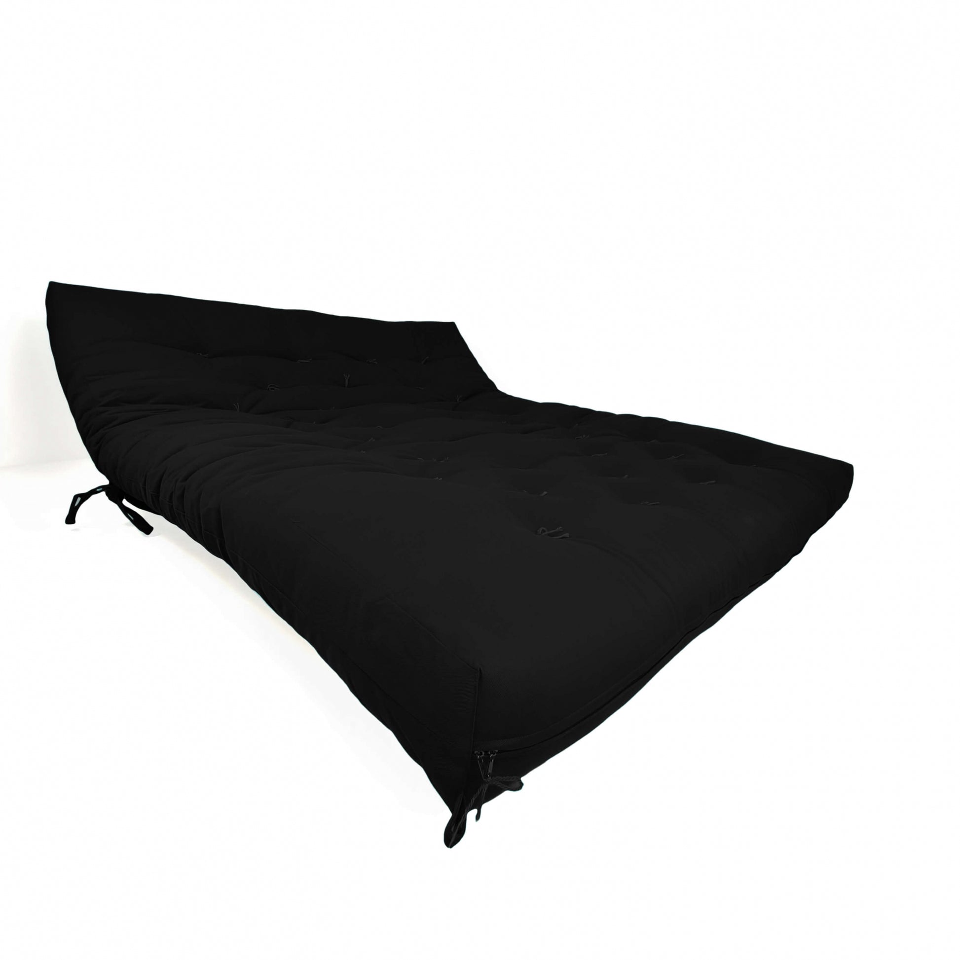 Sofa Cama Futon Oriental King Madeira Maciça Sarja Preto