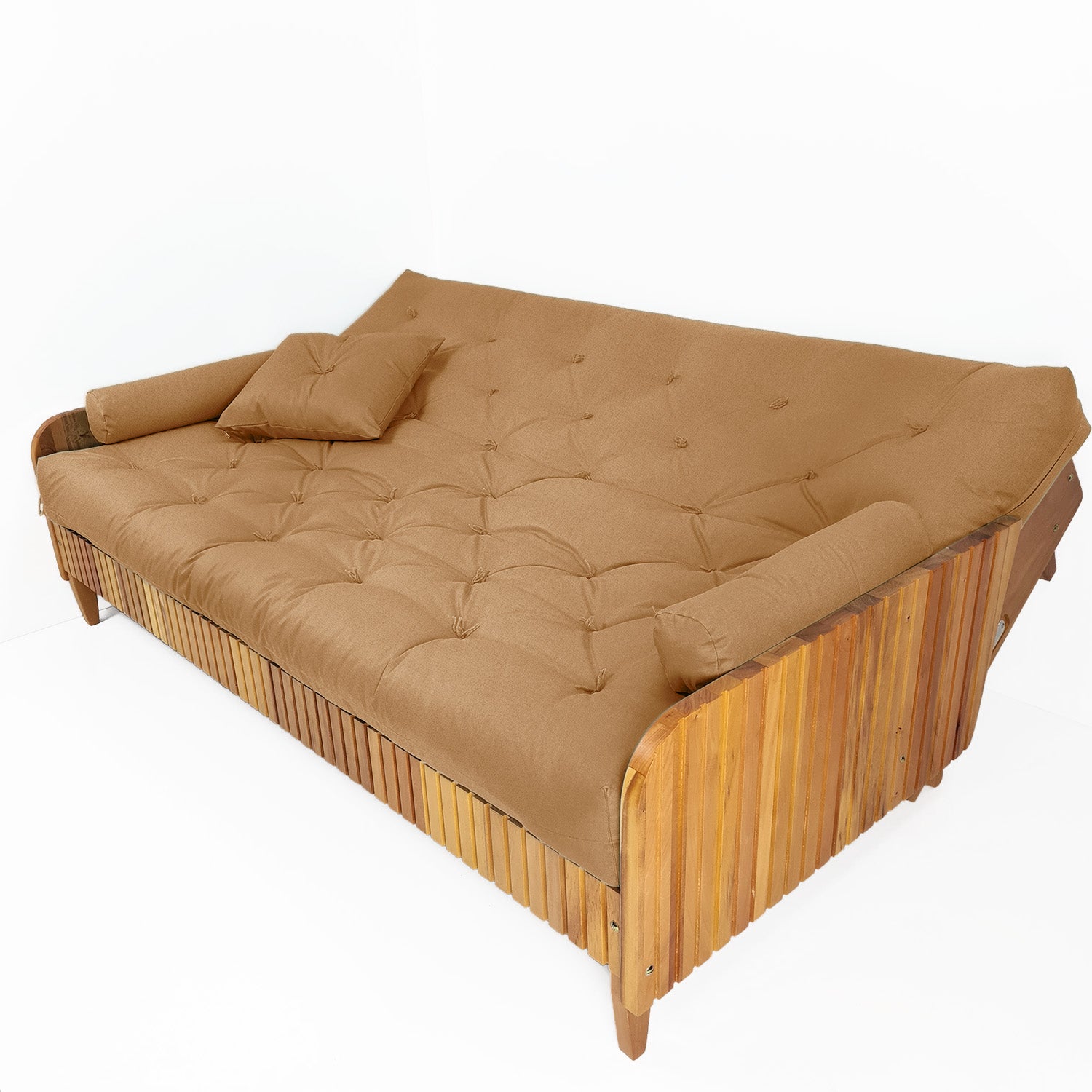 Sofá Cama Paris Ripado Acquablock Madeira Nobre - Fendi