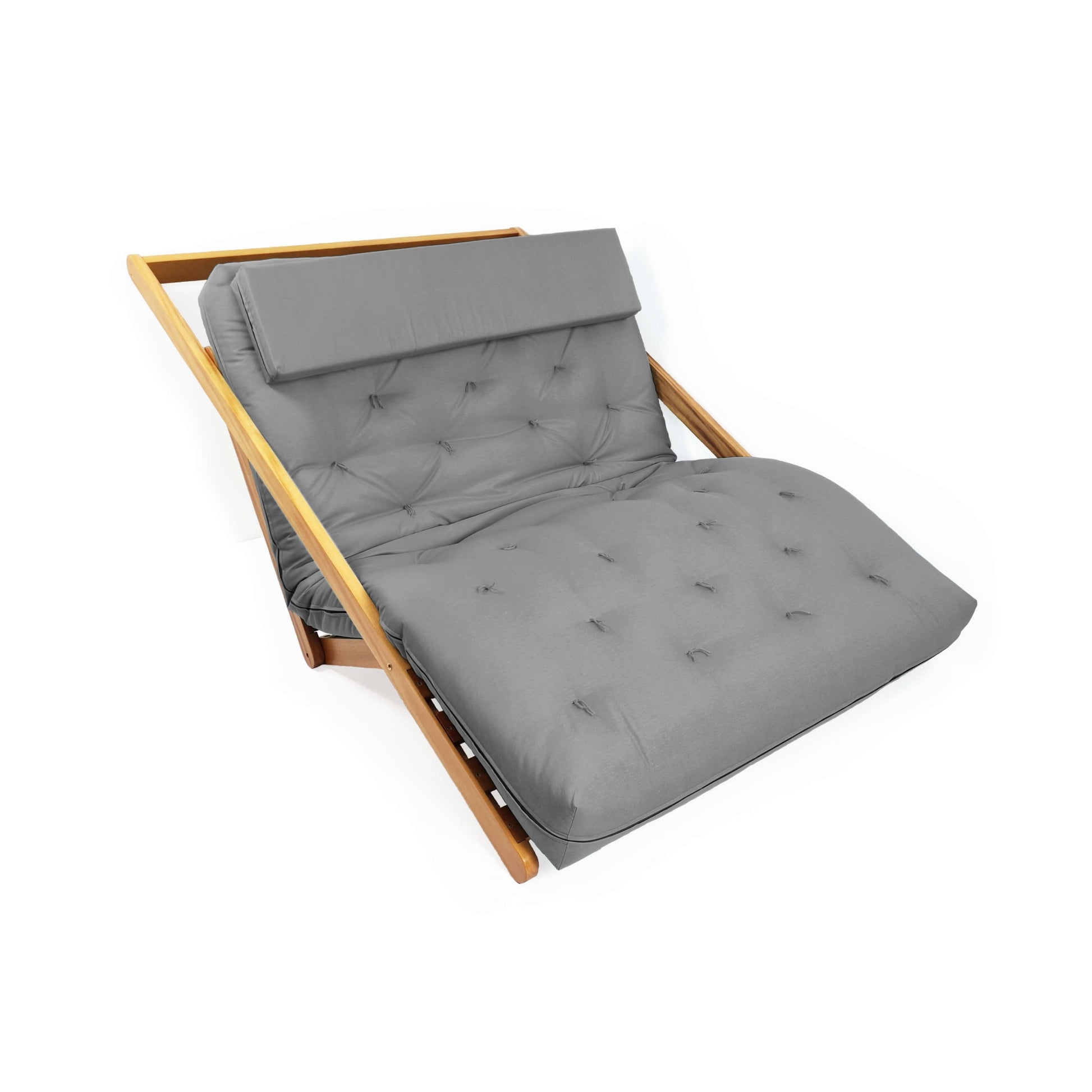 Poltrona New York Reclinável Casal Futon Sarja cinza Sala de Estar