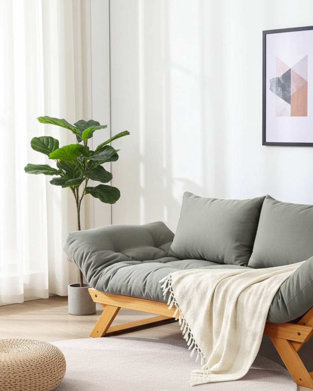 Kit Sofá Japão + 2 Poltronas Sarja