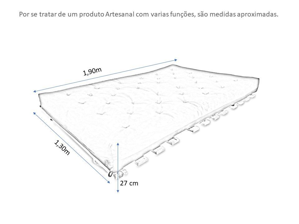 Sofa Cama Casal Futon Oriental Madeira Preta Sarja Preto