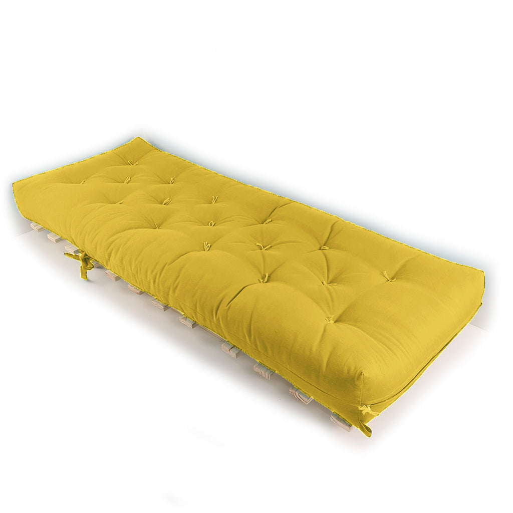 Sofa Cama Solteiro Futon Dobrável Acquablock Amarelo