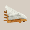 Sofá Cama Casal Futon Tokio Madeira Cor Mel Acquablock Branco Off
