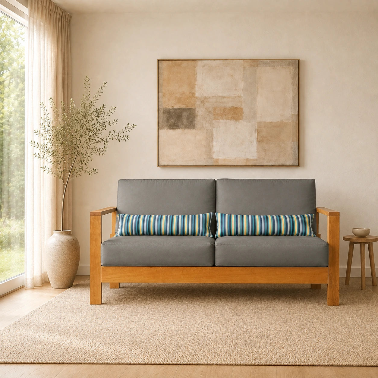 Sof� 2 Lugares Bahamas Acquablock Chumbo - ambientada