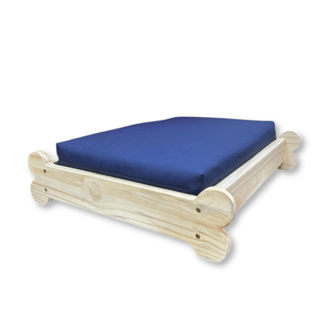 Cama Caminha Pet Impermeável Madeira Maciça - Azul Royal