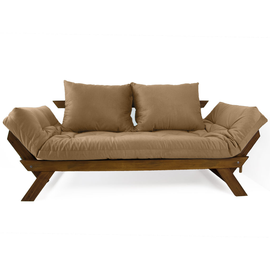 Sofá Japão Futon Acquablock Madeira Cor Imbuia - Fendi