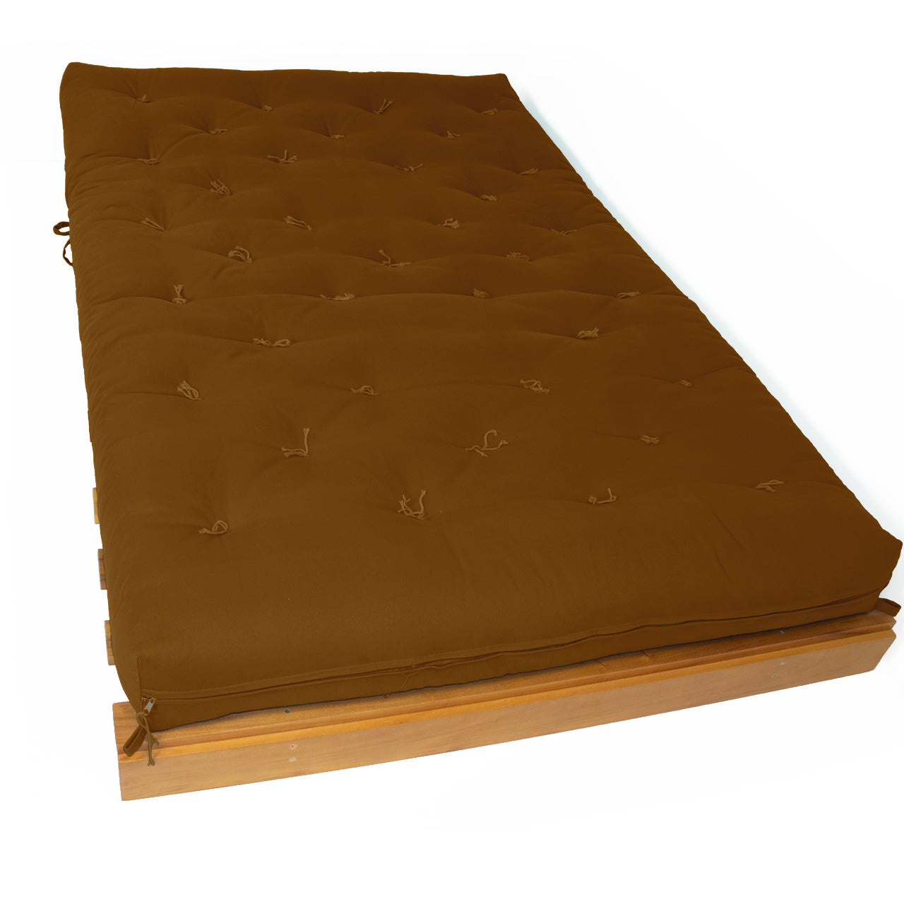 Sofá Cama Casal Futon Tokio Madeira Nobre Sarja Caramelo