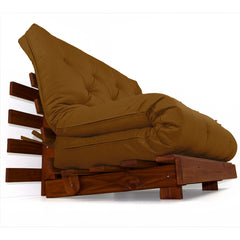Sofá Cama Casal Futon Tokio D33 Madeira Maciça Cor Imbuia - Caramelo