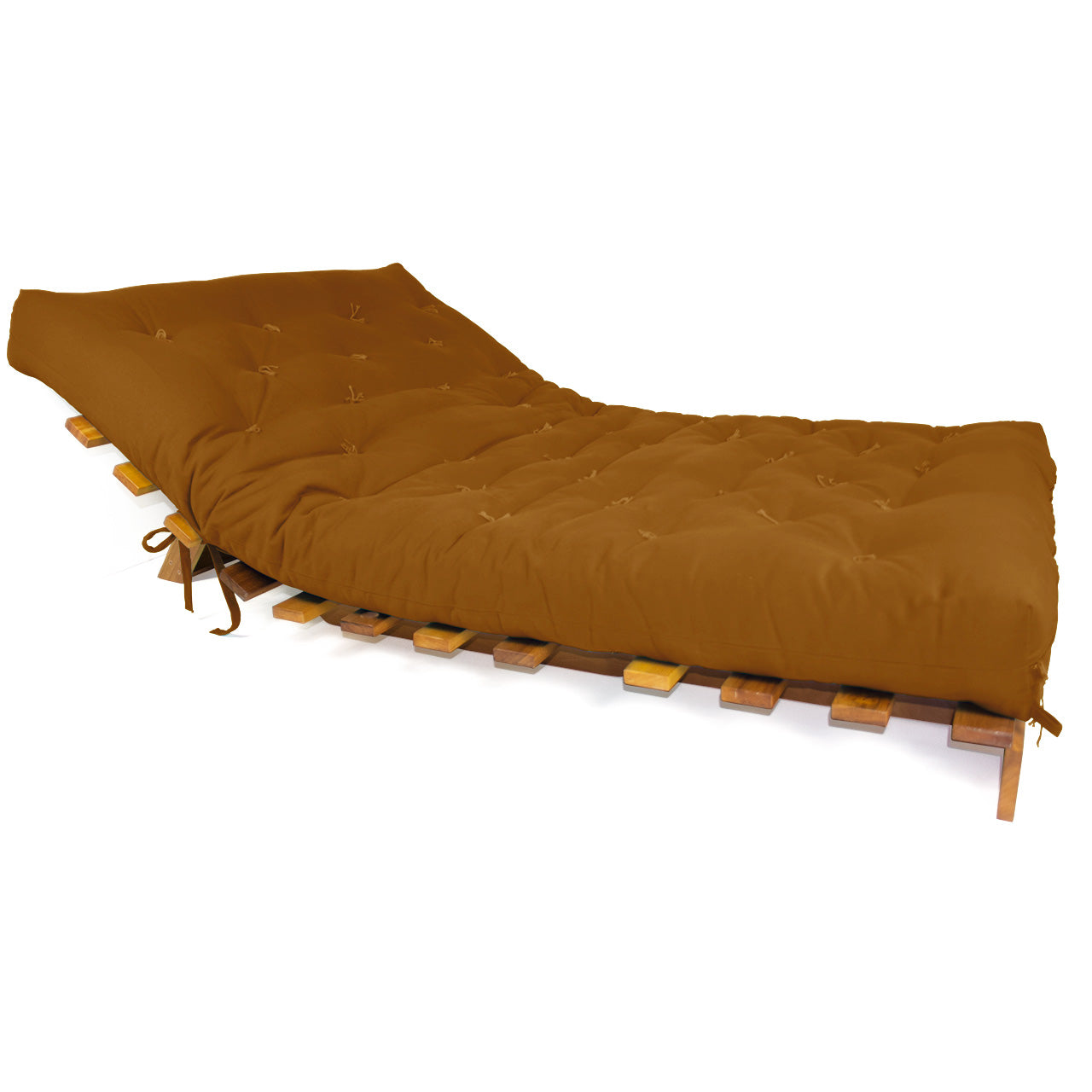 Sofá Cama Casal Futon Tokio Madeira Nobre Sarja Caramelo