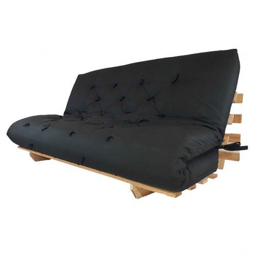 Sofa Cama Futon King Madeira Nobre Acquablock Preto