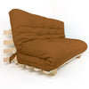 Sofa Cama Futon Oriental King Madeira Pinus Sarja Caramelo