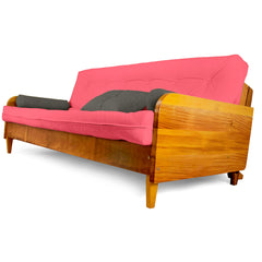 Sofá Cama Paris Sarja Madeira Nobre Natural - Goiaba