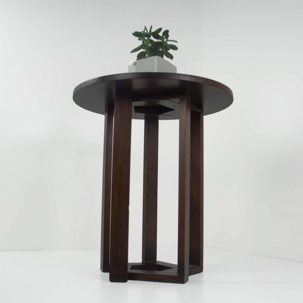 Mesa Lateral Design Redonda Madeira Nobre Imbuia