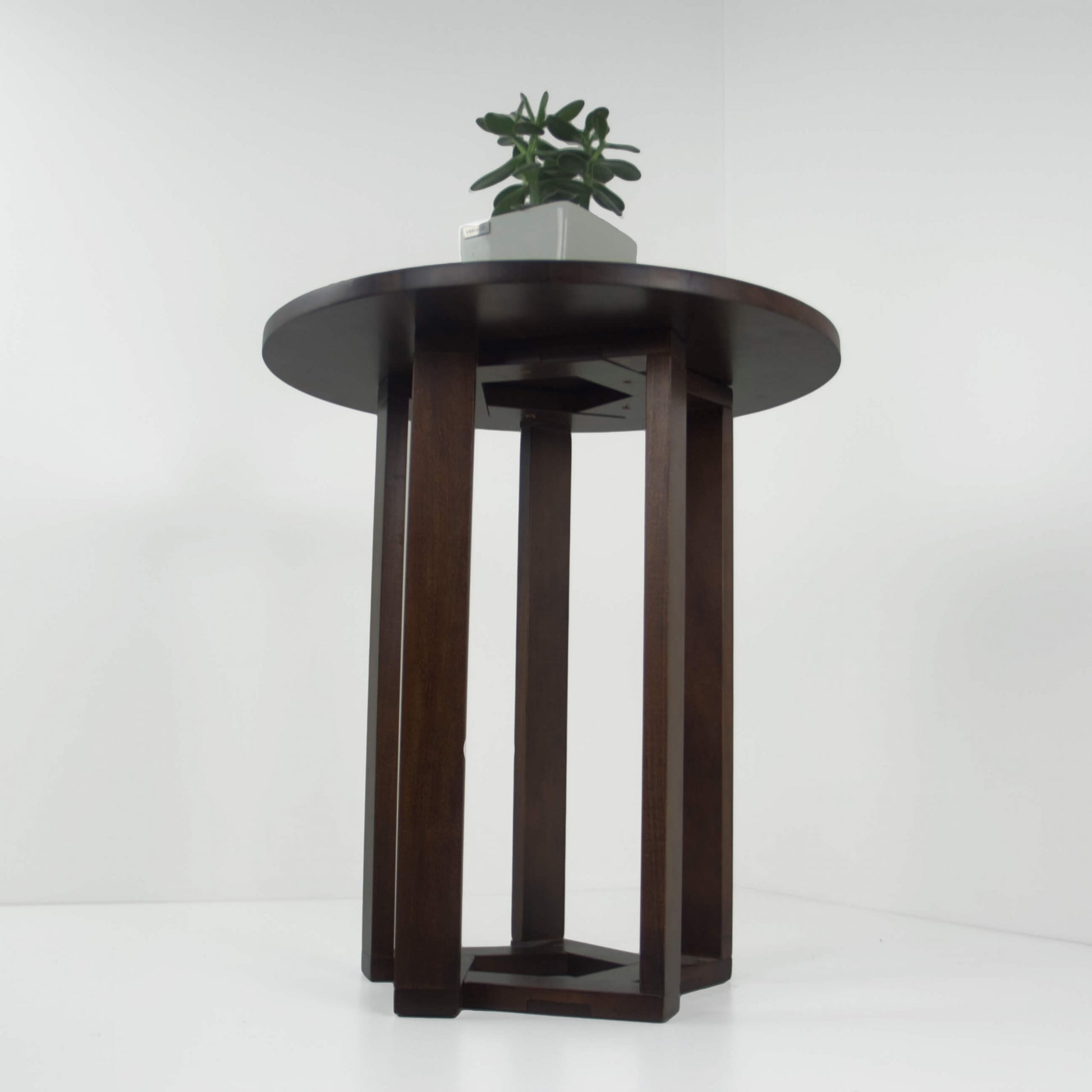 Mesa Lateral Design Redonda Madeira Nobre Imbuia