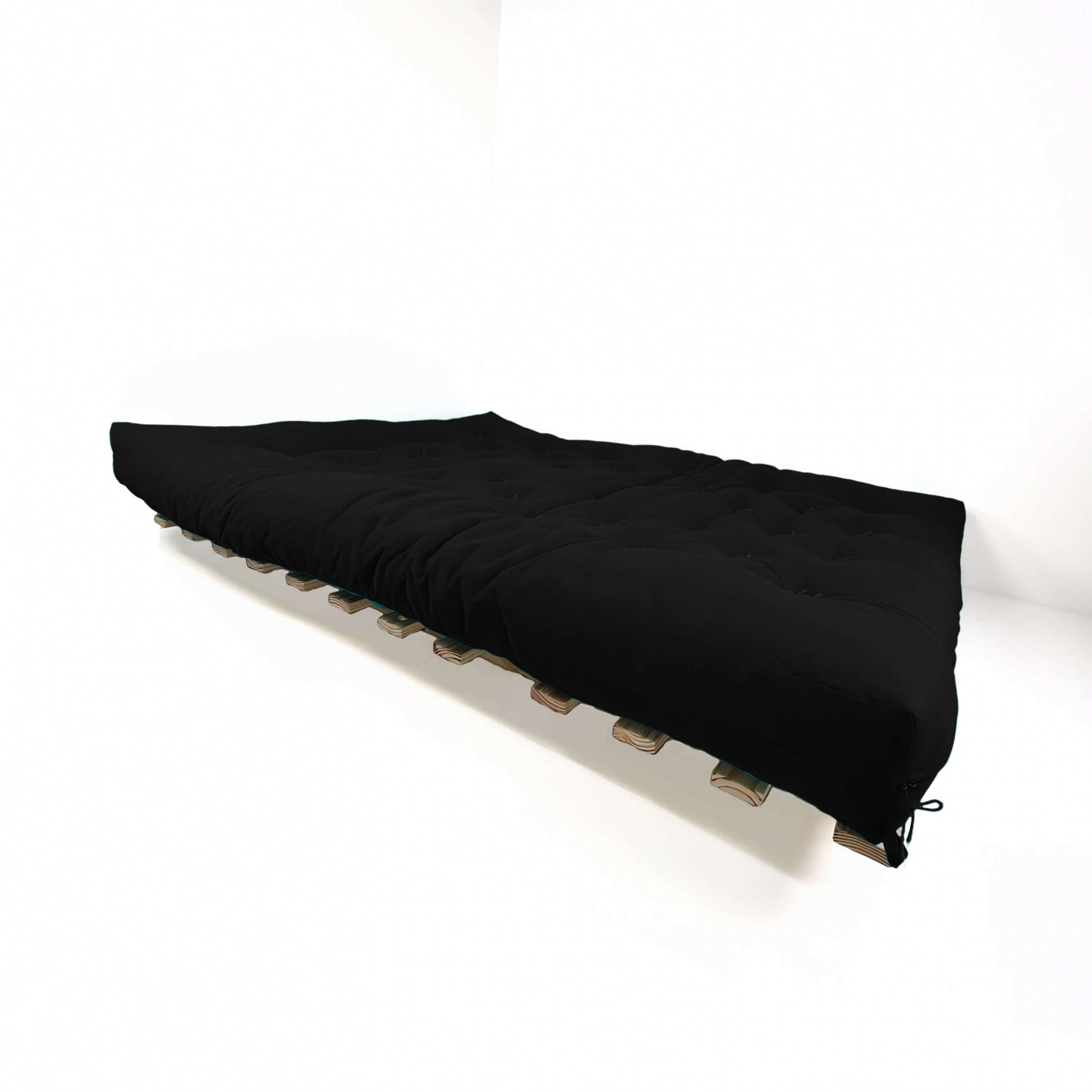 Sofa Cama Futon Oriental King Madeira Maciça Sarja Preto