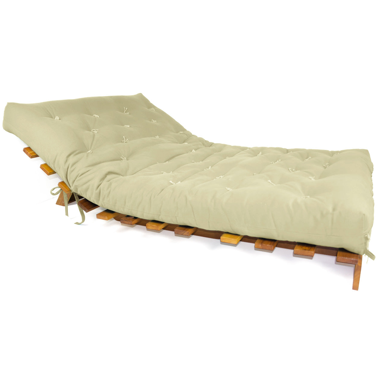 Sofá Cama Casal Futon Tokio Madeira Nobre Sarja Bege