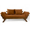 Sofá Japão Futon Sarja Madeira Cor Imbuia - Caramelo