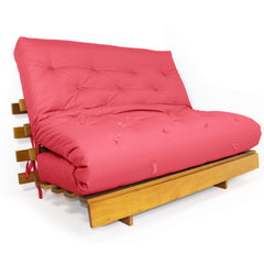 Sofá Cama Casal Futon Tokio Madeira Nobre Sarja Goiaba