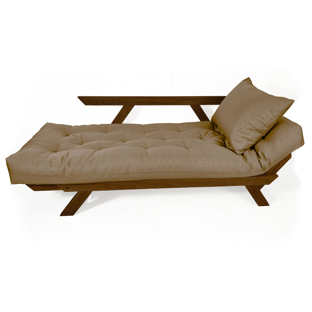 Sofá Japão Futon Acquablock Madeira Cor Imbuia - Fendi