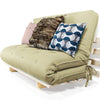 Sofa Cama Casal Futon Oriental D33 Com Madeira Maciça - Bege Claro