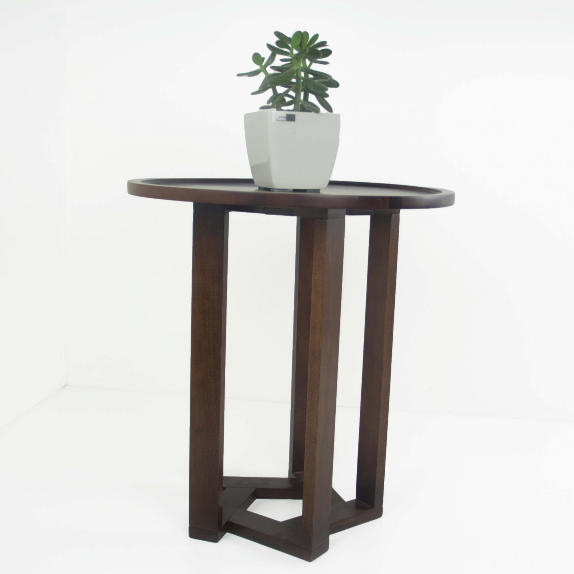 Mesa Lateral Design Redonda Madeira Nobre Imbuia