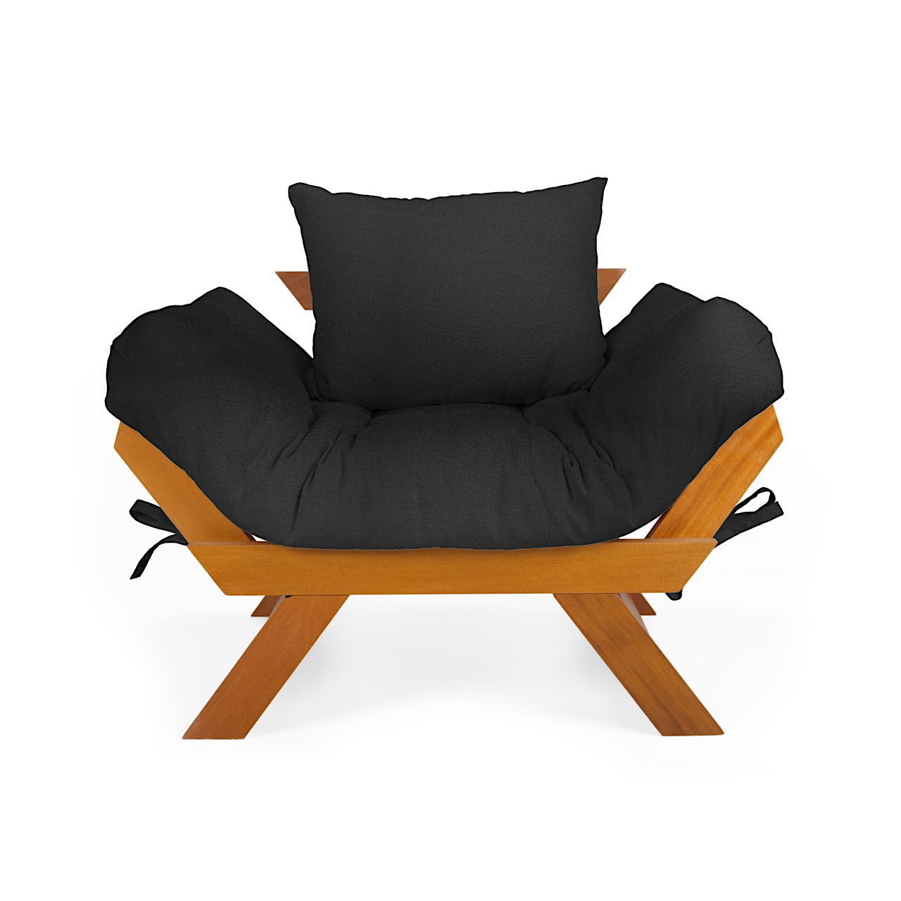 Poltrona Japão Acquablock Madeira Nobre Mel - Preto