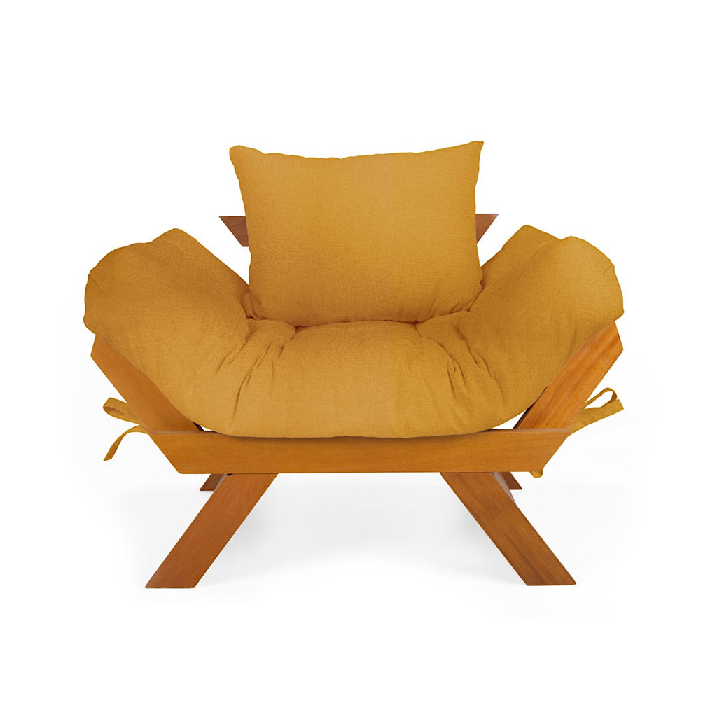 Poltrona Japão Acquablock Madeira Nobre Mel - Amarelo