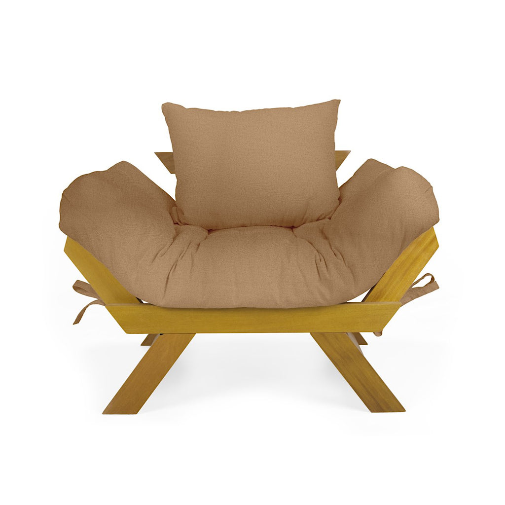 Poltrona Japão Acquablock Madeira Pinus Mel - Fendi