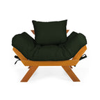 Poltrona Japão Sarja Madeira Nobre Mel - Verde