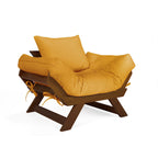 Poltrona Japão Acquablock Madeira Nobre Imbuia - Amarelo
