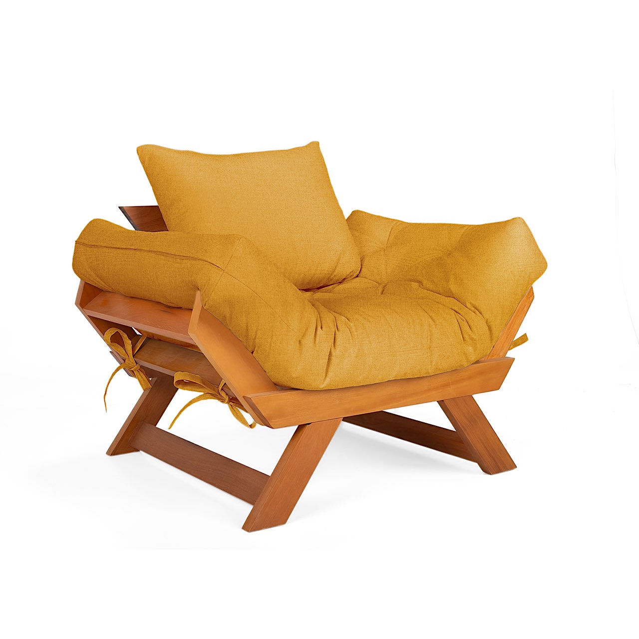 Poltrona Japão Acquablock Madeira Nobre Mel - Amarelo