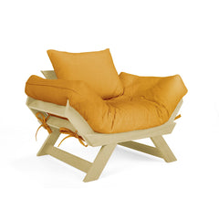 Poltrona Japão Acquablock Madeira Pinus Sem Pintura - Amarelo