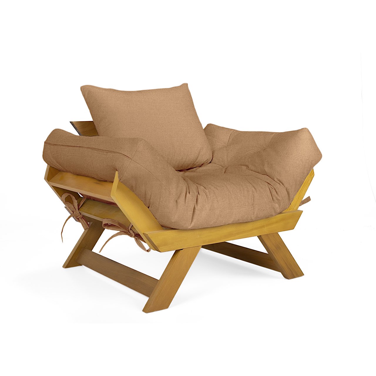 Poltrona Japão Acquablock Madeira Pinus Mel - Fendi