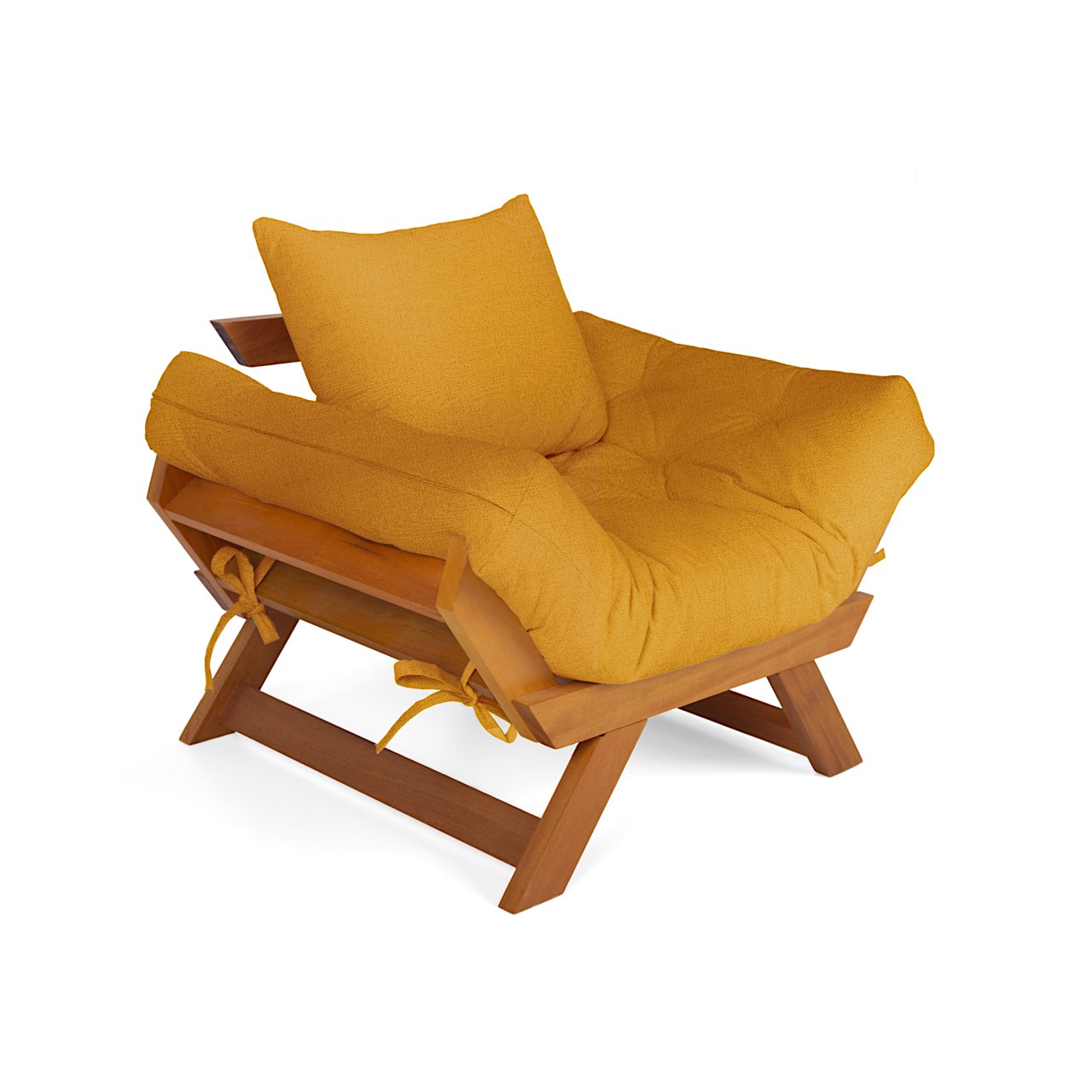 Poltrona Japão Acquablock Madeira Nobre Mel - Amarelo