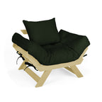 Poltrona Japão Sarja Madeira Pinus Sem Pintura - Verde