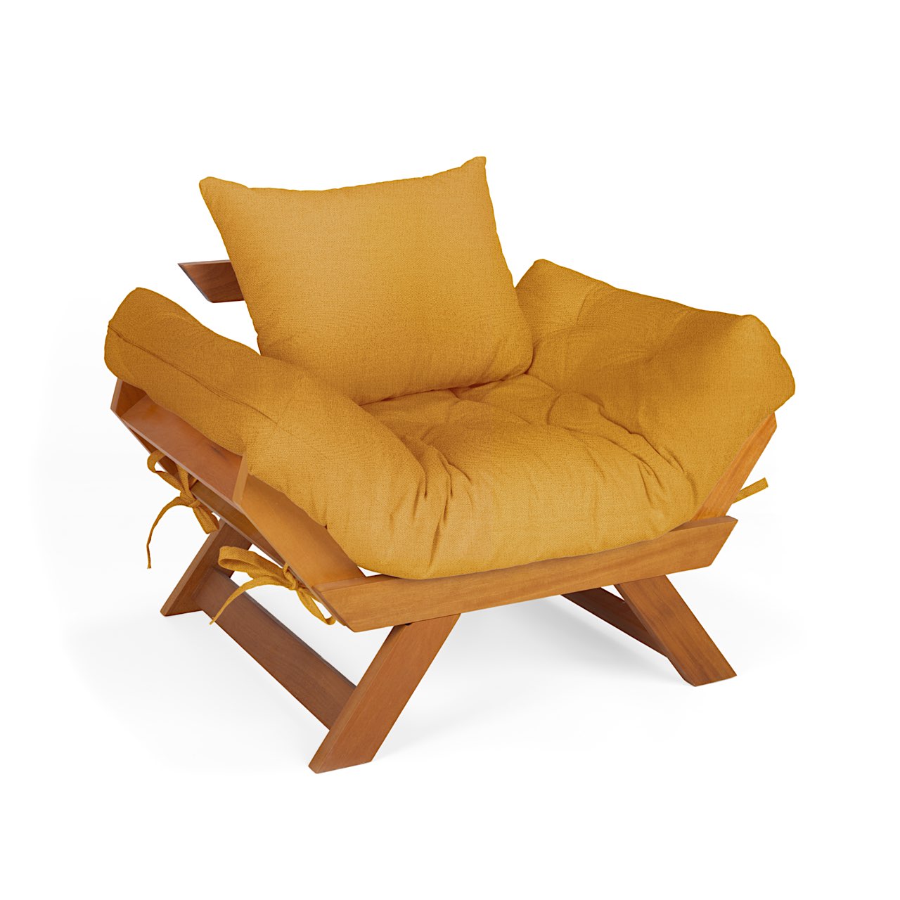 Poltrona Japão Acquablock Madeira Nobre Mel - Amarelo