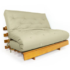 Sofá Cama Casal Futon Tokio Madeira Nobre Sarja Bege