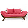 Sofá Japão Futon Sarja Madeira Cor Imbuia - Goiaba